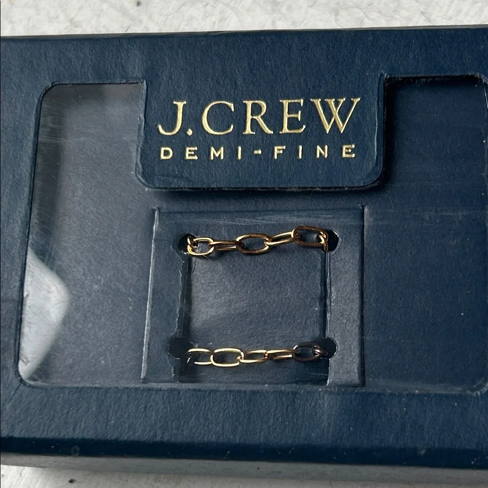 J. Crew Demi-Fine New with Defects Pair of Chain Rings